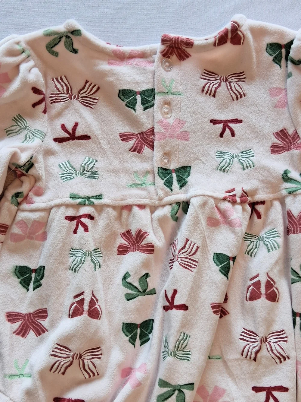 chick pea Bow-Print Long Sleeve Baby One-Piece Pink 6-9m Holiday